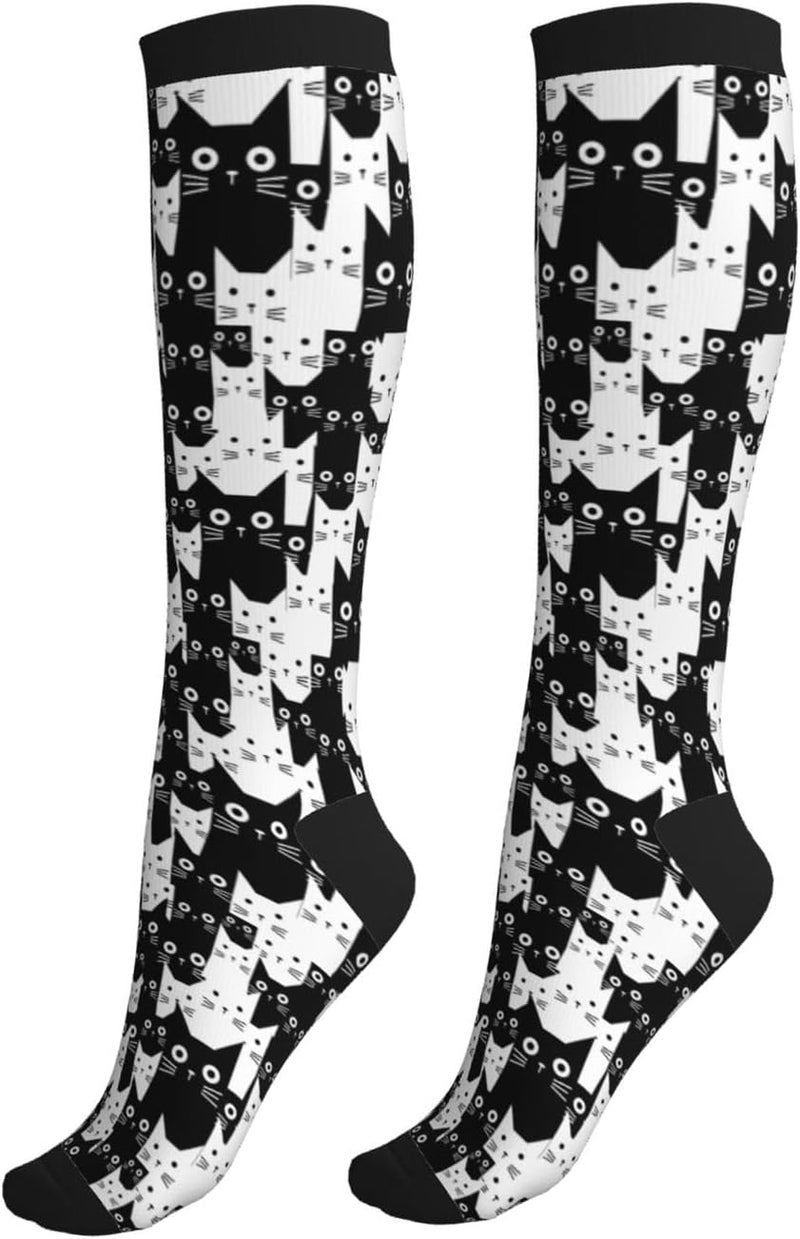 Figtihw Tie Dye Compression Socks Knee High Support Socks For Women Men Running Athletic Hiking - Image 1